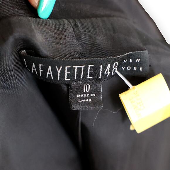 Lafayette 148 NY Suit Jacket Blazer 8 Black Stretch Virgin Wool 10 - Picture 3 of 9